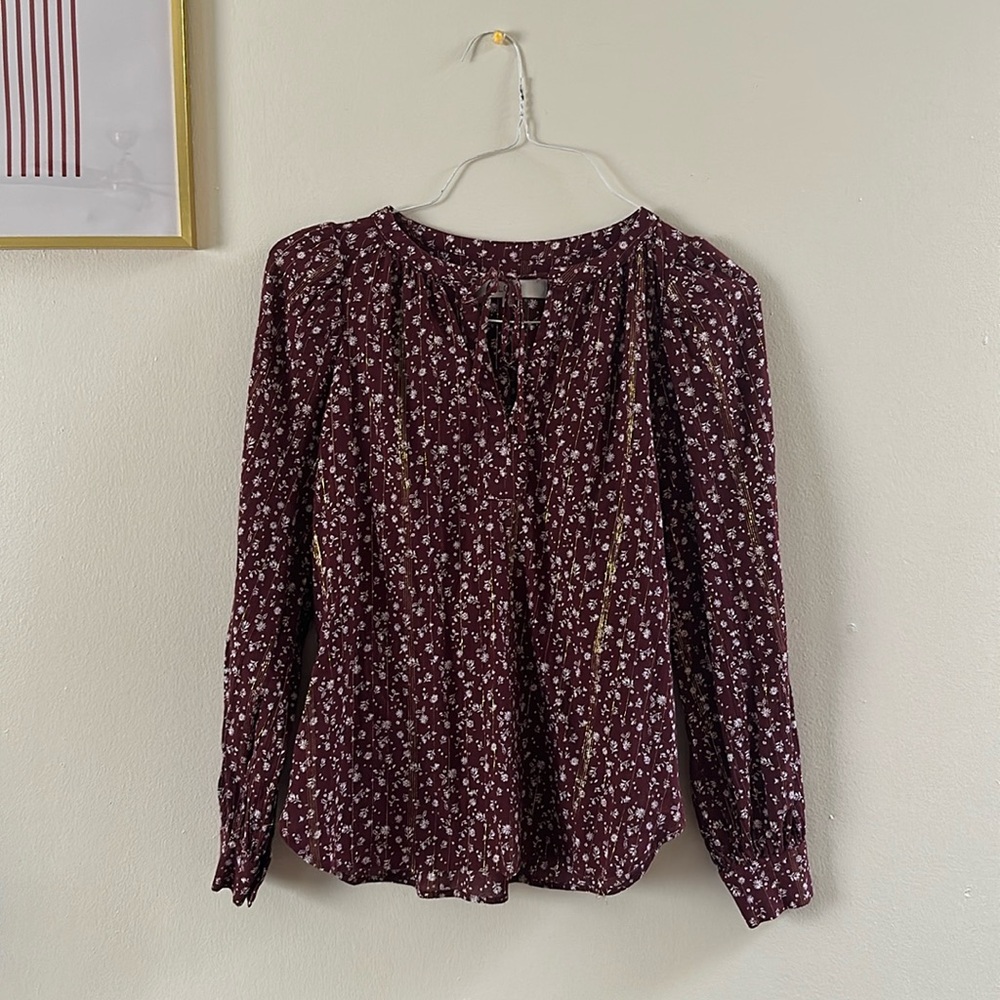 LOFT Peasant Blouse Cotton Boho